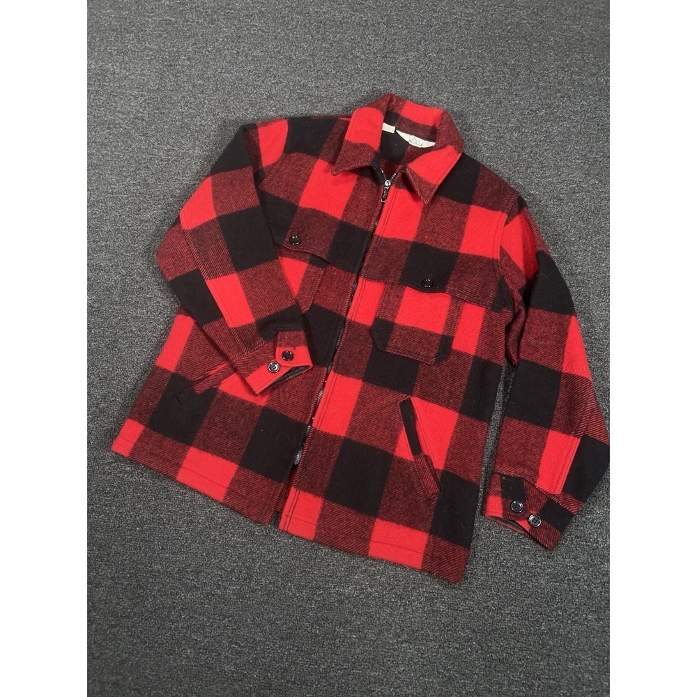 Vintage Woolrich Men's Mackinaw Cruiser Buffalo Plaid Wool Jacket Large Hunting
